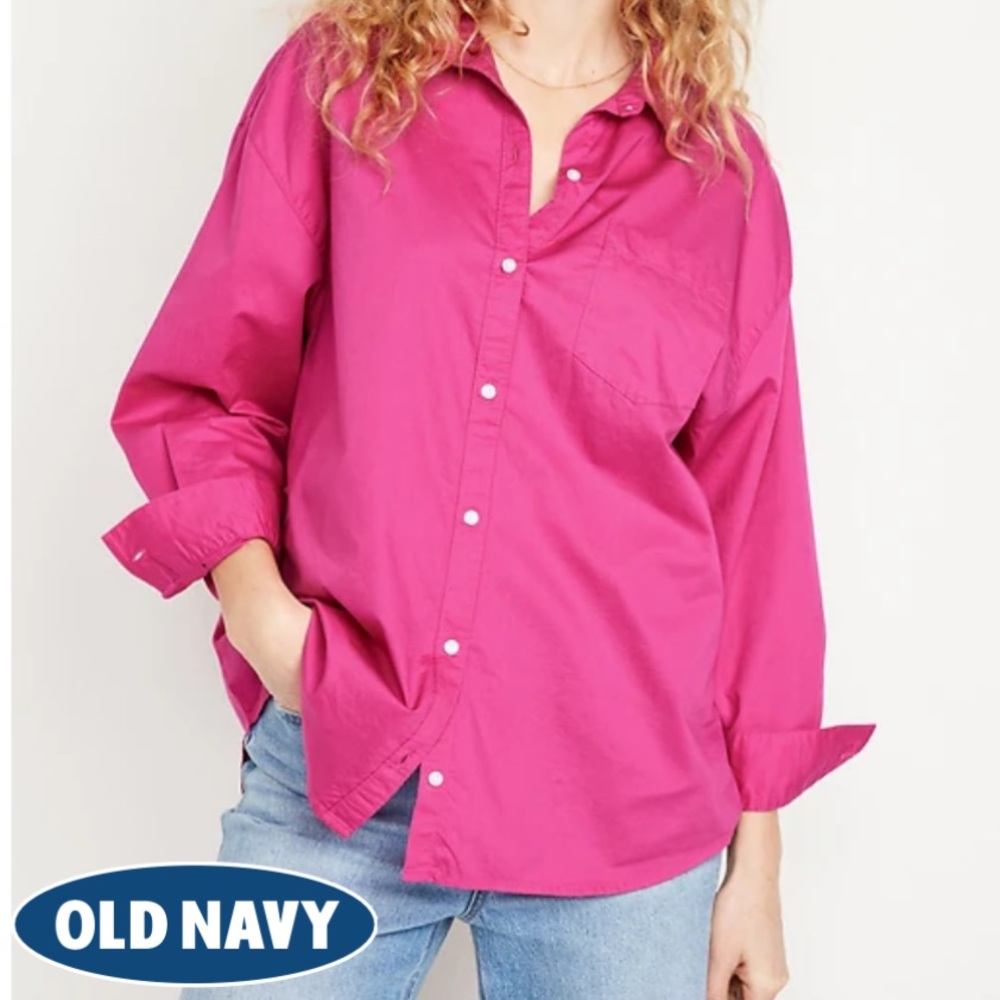 Oversized Pink Button Down Shirt